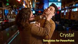  Presentation with angry - Slide set having two-angry-friends-quarreling background and a wine colored foreground