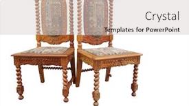  Presentation with chairs - Beautiful PPT theme featuring two antique ornate chairs isolated with clipping path backdrop and a light gray colored foreground