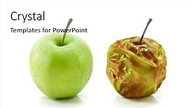  Presentation with health apples and education - Theme with two apples isolated on white background and a white colored foreground