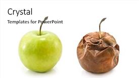  Presentation with white - Colorful PPT theme enhanced with two apples isolated on white backdrop and a  colored foreground