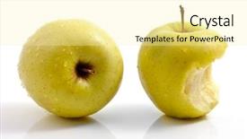  Presentation with piece of the pie - Presentation theme enhanced with two apples whole background and a blonde colored foreground