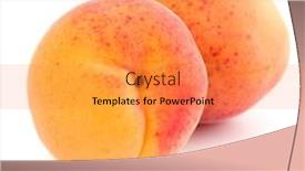  Presentation with apricot - Presentation theme enhanced with two apricot fruit isolated on white background cutout background and a gold colored foreground