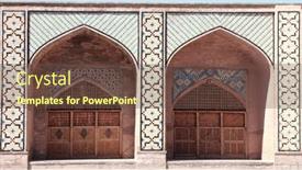  Presentation with arches - PPT theme consisting of two-arches-with-traditional-persian background and a tawny brown colored foreground