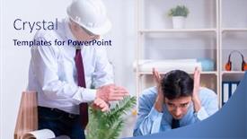  Presentation with architects - Slide set with two-architects-working background and a sky blue colored foreground