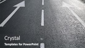  Presentation with directional - PPT layouts enhanced with two-arrow-directional-signals background and a dark gray colored foreground