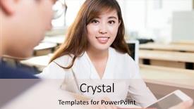  Presentation with table of content - PPT layouts having two asian student discuss content background and a  colored foreground