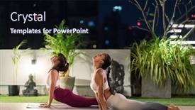  Presentation with lockdown - PPT layouts having two-asian-women-in-sportswear background and a wine colored foreground