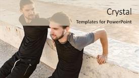  Presentation with two small brothers - Cool new PPT theme with two attractive twin brothers doing backdrop and a lemonade colored foreground