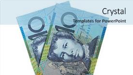  Presentation with australian dollar - Colorful theme enhanced with two australian ten dollar notes backdrop and a light blue colored foreground