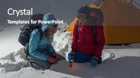  Presentation with burn - Slides having backpackers burn rescue signal fire background and a dark gray colored foreground