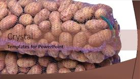  Presentation with paper bag vs plastic bags - Theme consisting of two-bags-of-potatoes-objects background and a coral colored foreground