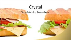  Presentation with lettuce - Slides featuring two baguette sandwiches with lettuce background and a white colored foreground