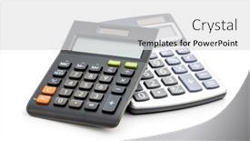  Presentation with basic - Slide deck with two-basic-calculators-isolated background and a light gray colored foreground
