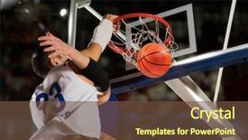  Presentation with basketball players - Beautiful slides featuring two basketball players in action backdrop and a tawny brown colored foreground