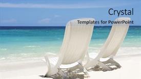  Presentation with maldives - Slides featuring two beach chairs on a clean sunny beach maldives background and a light blue colored foreground