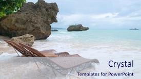  Presentation with philippines - Presentation theme consisting of two beachbeds on the seashore in stormy weather philippines background and a sky blue colored foreground