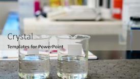  Presentation with beakers - PPT theme enhanced with two-beakers-with-clear-liquids background and a light gray colored foreground