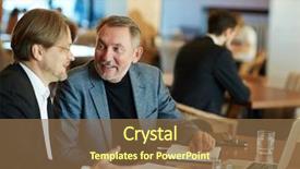  Presentation with white - Amazing PPT theme having two bearded white collar workers backdrop and a tawny brown colored foreground