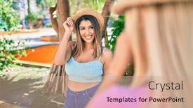  Presentation with german shepherd two young puppys - Amazing slide deck having two-beautiful-and-young-girl backdrop and a coral colored foreground