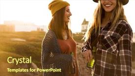  Presentation with my best friend - Presentation theme with two beautiful best friends background and a tawny brown colored foreground