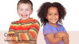  Presentation with black children - Presentation having two beautiful children isolated background and a coral colored foreground