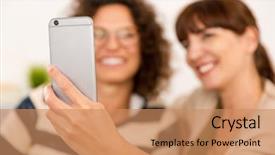  Presentation with home - Beautiful theme featuring two beautiful firends at home backdrop and a  colored foreground