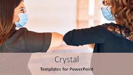  Presentation with coronavirus prevention medical - Amazing PPT theme having two-beautiful-friends-doing-new backdrop and a soft green colored foreground