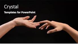  Presentation with elegant - Presentation theme enhanced with two-beautiful-hands-touching background and a black colored foreground