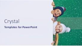  Presentation with kids fashion - Presentation consisting of two-beautiful-kids-in-winter background and a sky blue colored foreground