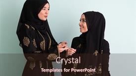  Presentation with woman muslim - Presentation design having two-beautiful-muslim-woman background and a wine colored foreground