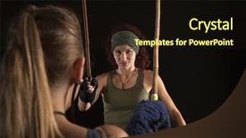  Presentation with women - Presentation design consisting of two beautiful women fighting with each other background and a wine colored foreground