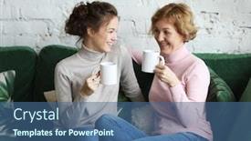  Presentation with tea coffee - Slides featuring two-beautiful-women-mother background and a ocean colored foreground