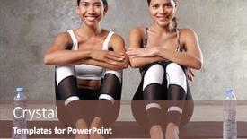 Presentation with female sport - Slide deck having two-beautiful-young-asian-women background and a tawny brown colored foreground