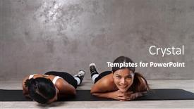  Presentation with female sport - Audience pleasing slide deck consisting of two-beautiful-young-asian-women backdrop and a gray colored foreground