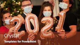  Presentation with new year - Audience pleasing slide deck consisting of two-beautiful-young-couples-having backdrop and a tawny brown colored foreground