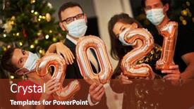  Presentation with new year - Beautiful slides featuring two-beautiful-young-couples-having backdrop and a tawny brown colored foreground