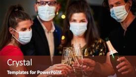  Presentation with young black couples hiking - Beautiful theme featuring two-beautiful-young-couples-having backdrop and a tawny brown colored foreground