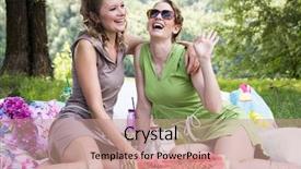  Presentation with picnic - PPT layouts with two beautiful young model having background and a  colored foreground