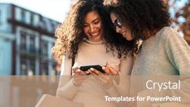  Presentation with walking together - Beautiful PPT theme featuring two-beautiful-young-stylish-african backdrop and a coral colored foreground