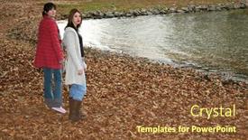  Presentation with walking - Amazing presentation theme having two-beautiful-young-women-walking backdrop and a  colored foreground