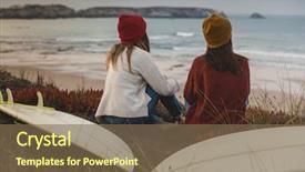  Presentation with best - PPT theme featuring two best friends sitting near background and a violet colored foreground