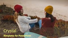  Presentation with my best friend - Colorful PPT layouts enhanced with two-best-friends-sitting-near backdrop and a tawny brown colored foreground