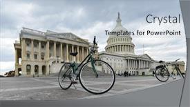  Presentation with united states capitol building - Amazing presentation having two-bicycles-in-front backdrop and a light blue colored foreground