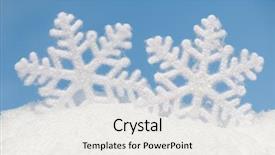  Presentation with birds in sky - Audience pleasing presentation theme consisting of two big snowflakes in snow backdrop and a  colored foreground