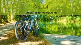  Presentation with freedom - PPT theme enhanced with two-bikes-and-river-sport background and a gold colored foreground