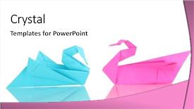  Presentation with white figure graphics - Amazing presentation theme having two bird - origami swans isolated on white backdrop and a  colored foreground