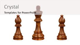  Presentation with chess pieces - Colorful PPT layouts enhanced with two-bishops-next-a-king backdrop and a light gray colored foreground