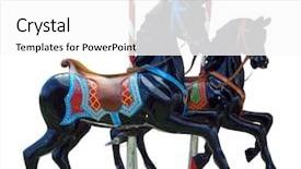  Presentation with horses - Beautiful theme featuring two black merry-go-round backdrop and a white colored foreground