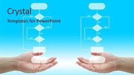  Presentation with decision - Beautiful PPT theme featuring two blank decision tree diagram backdrop and a light gray colored foreground