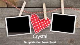  Presentation with blank - Cool new slide set with two blank instant photos backdrop and a gray colored foreground